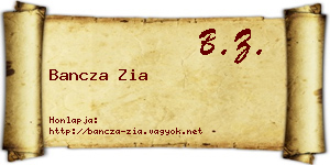 Bancza Zia névjegykártya